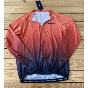NWT Ulibike Full Zip Cycling Jacket Size Large Men’s Orange Blue Ombre